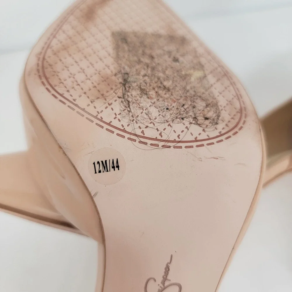 Jessica Simpson Nude Patent d'Orsay Pointed Toe Stiletto Pumps Heels Size 12M